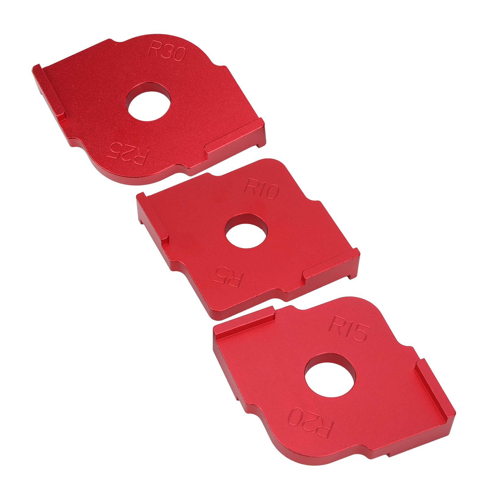 Ensemble d'outils de gabarit de travail du bois de gabarit rapide de rayon d'angle en alliage d'aluminium de 3 pièces avec positionnement en demi-cercle pour les projets de