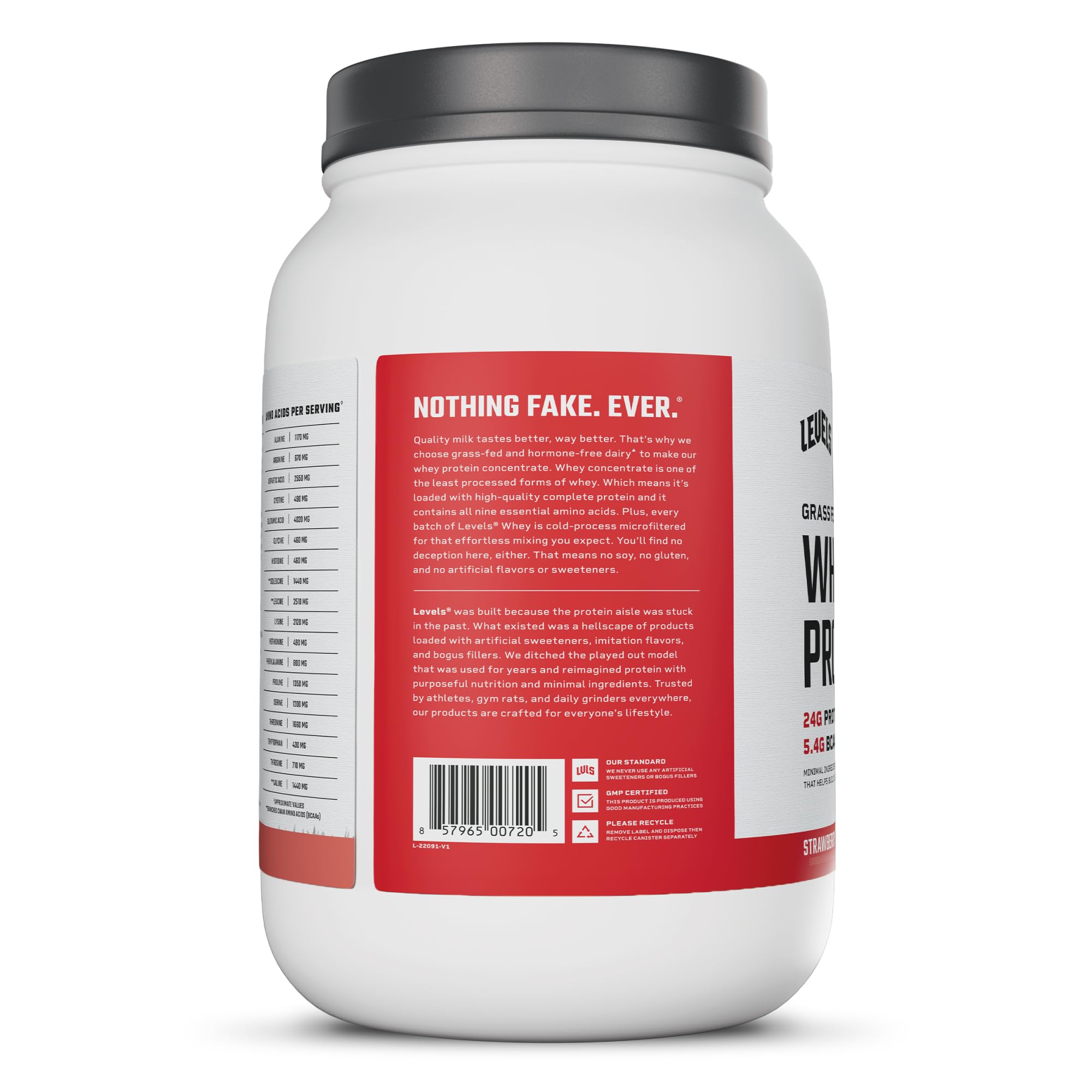 Levels Whey Protein Powder, No Artificial Ingredients, Strawberry, 2LB — Amazon image 9