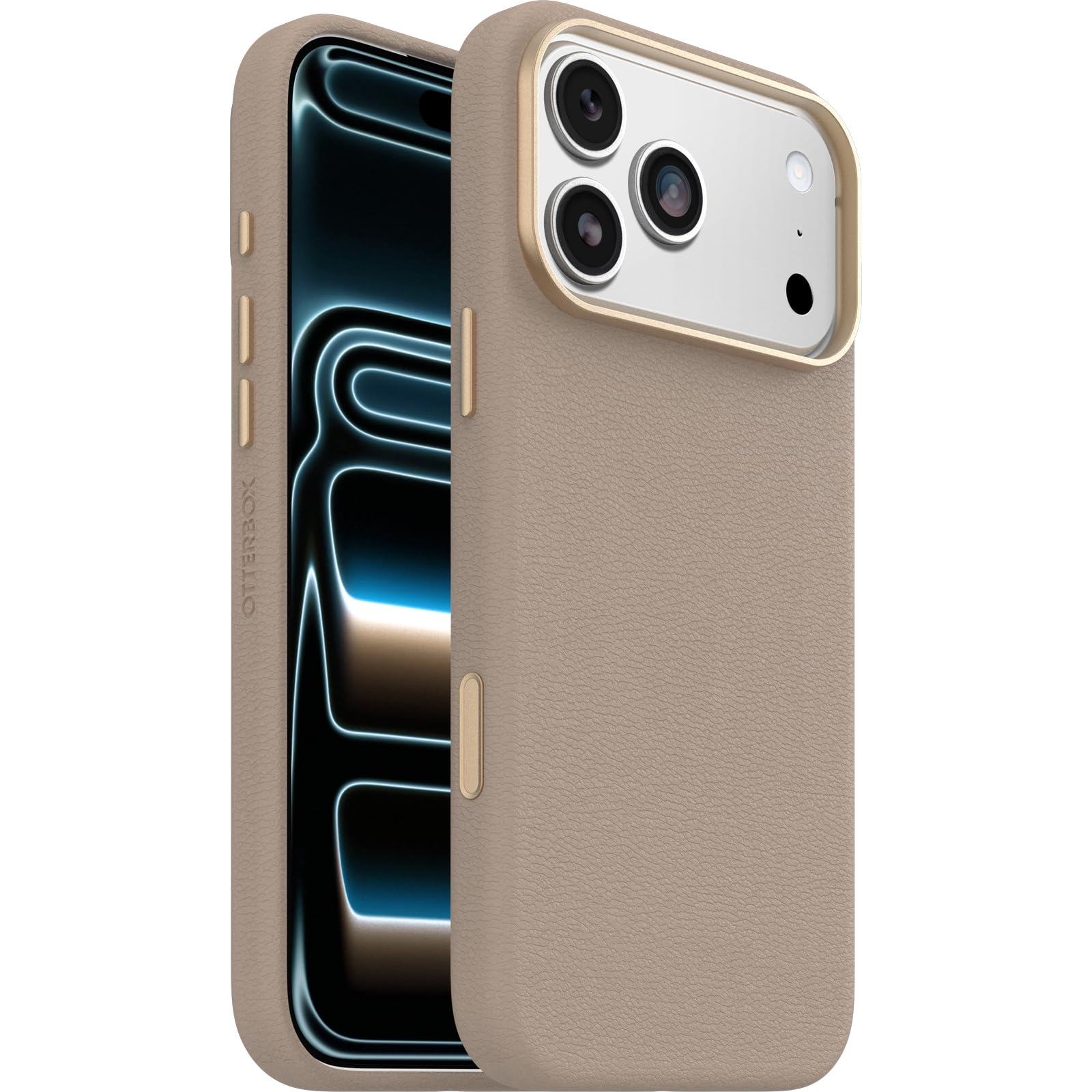 Otterbox Symmetry Series Cactus Leather MagSafe Funda para iPhone 17 Pro MAX, a Prueba de Golpes, a Prueba de caídas, Funda Fina Protectora, Testada 3X con estándares Militares anticaídas, Gris