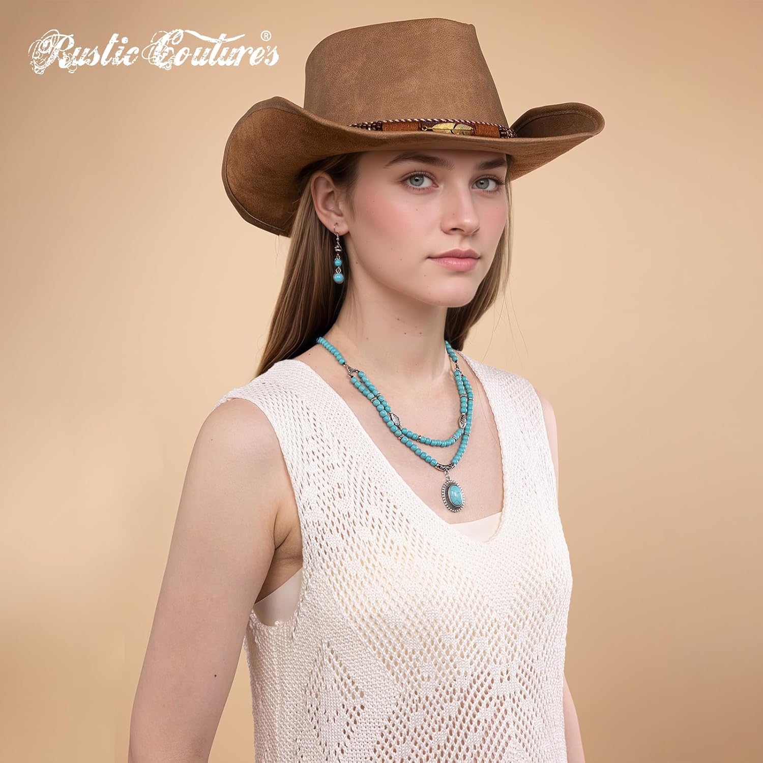 Rustic Couture's Western Necklace for Women Cowgirl Vintage Turquoise Country Jewelry - Image 2