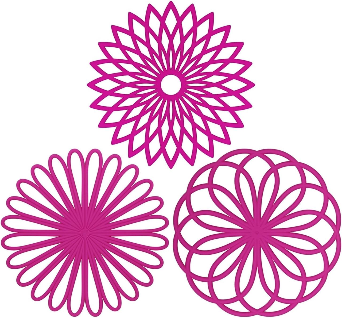 Estera De Salvamanteles De Silicona Almohadillas Tejidas De Flores Geométricas Mantel Individual Resistente Al Calor Insed Duradero Decoración De Mesa,Rose