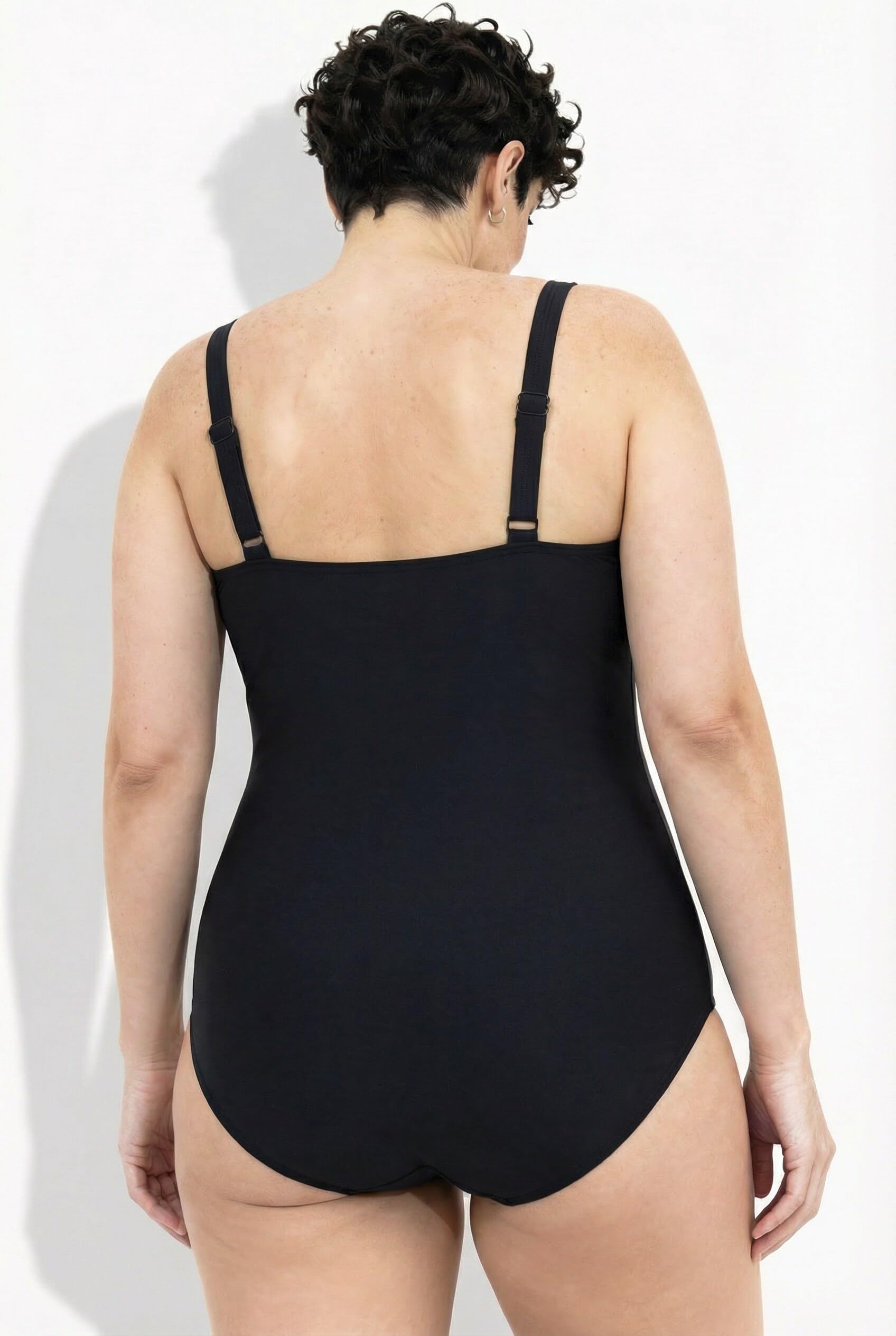 Ulla Popken Badeanzug, Raffung, Softcups, Träger Verstellbar, Recycelt Trajes de baño Mujer (Pack de 1)
