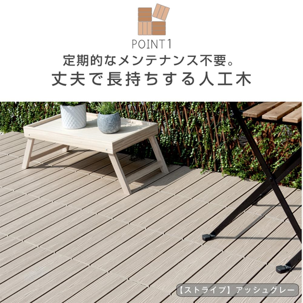 人工木　屋外デッキ用パネル グレー　19枚セット 42300000_10stm.jpg
