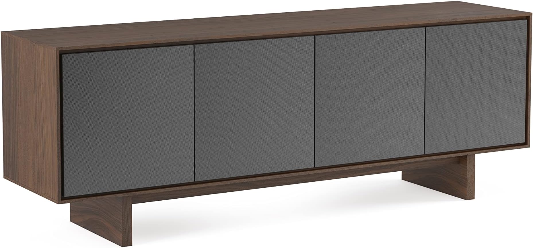 BDI Octave 8379 Quad-Width Media Cabinet, Toasted Walnut with Grey Flat Doors