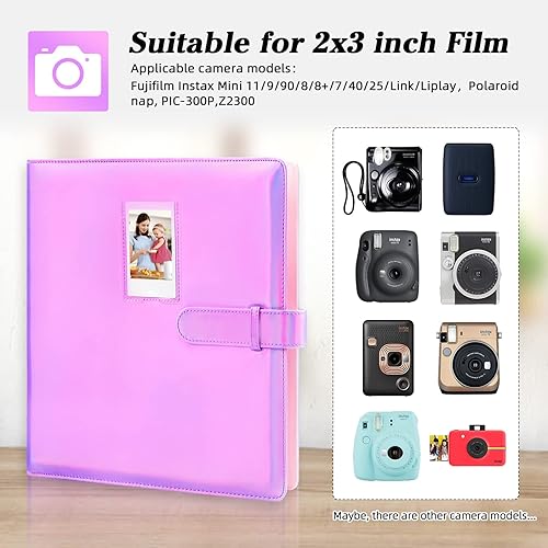 Miniatura 9 de Álbum de fotos de 640 bolsillos para cámara instantánea Fujifilm Instax Mini 12 11 9 90 8+ 8 40 LiPlay, Polaroid SnapPIC-300Z2300SocialMatic e