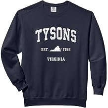 Tysons Virginia VA Vintage Athletic Sports Design Comfort Colors Adult Sweatshirt