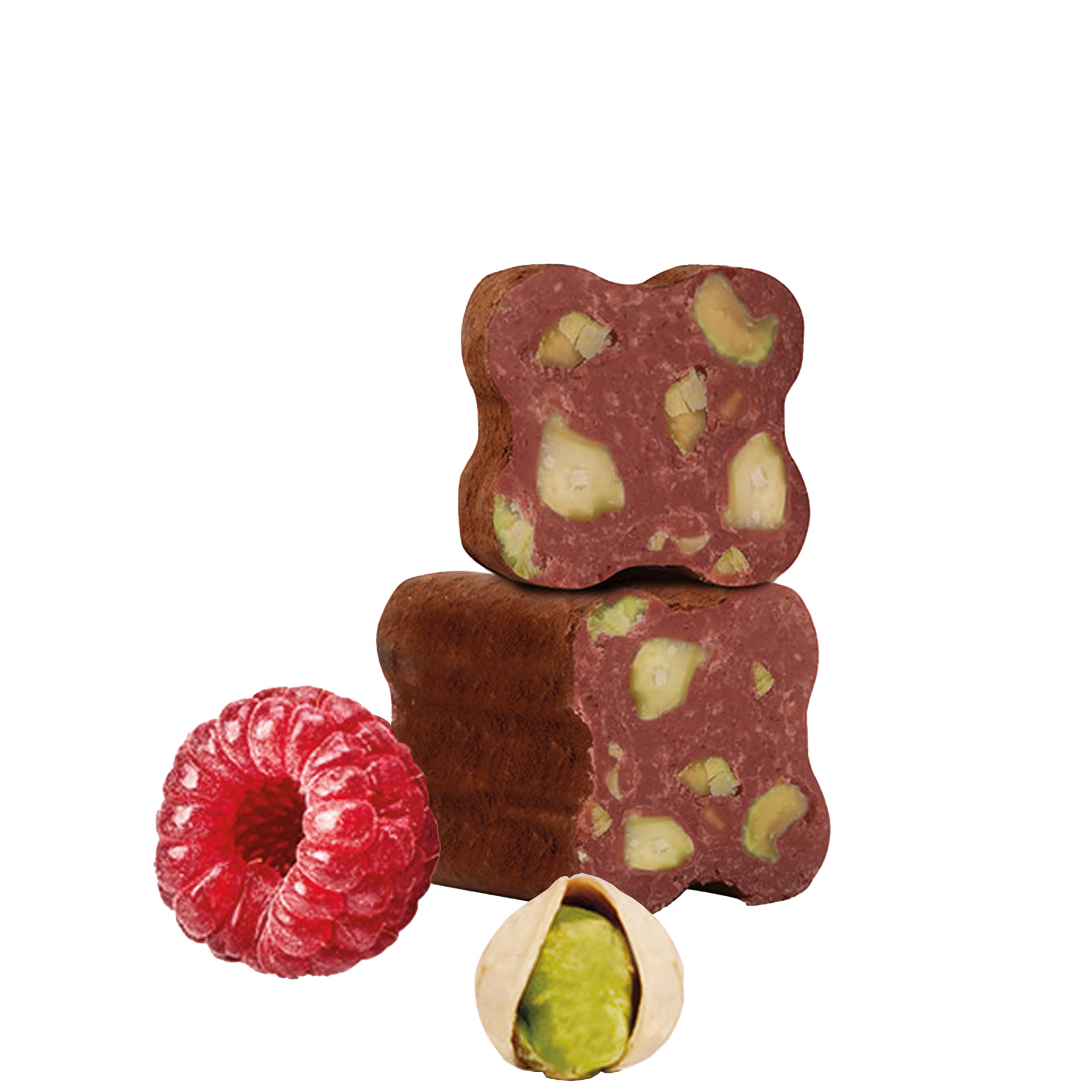GUSTONE. Tartufi dolce Lampone e Pistacchio (Himbeere und Pistazie) 7g | Trüffel-Praline Schokoladen-Trüffel weißer, Trüffelpraline, seit 1885 in Familienbesitz, perfekter Pausensnack