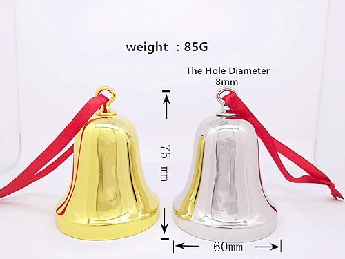 Miniatura 4 de JUPPE Golden It's A Wonderful Life Adorno de campana de Navidad, adorno de campana de trineo de Navidad grabada con ala de ángel y dije 2023