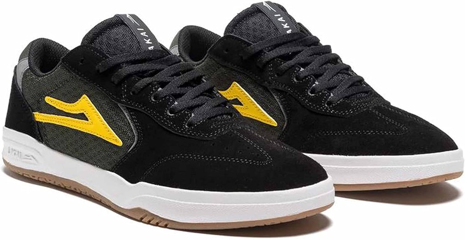 Lakai Atlantic Skate Shoes Trainers Black Gold Suede UK 9 | US 10 | EU 44