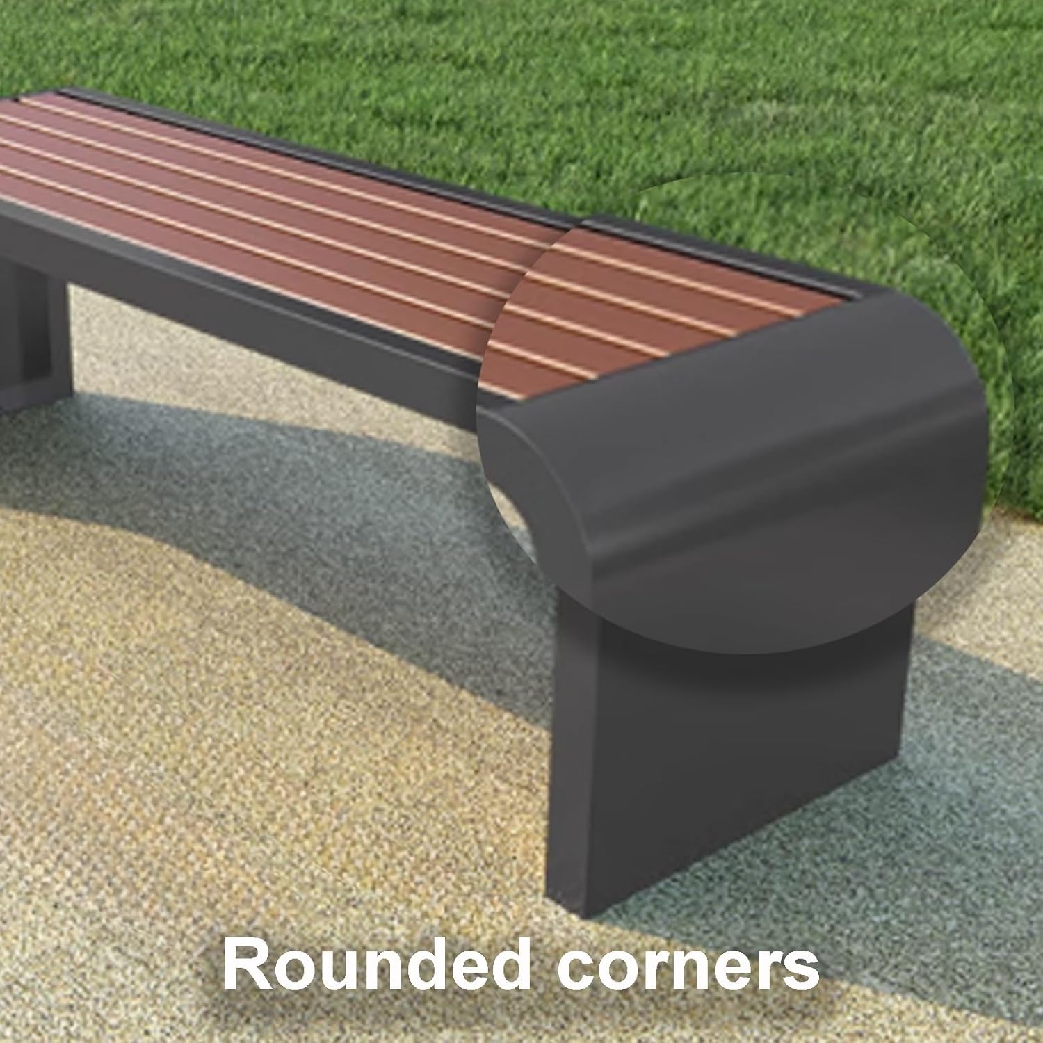 Garden Bench, Park Benches, Porch Bench Seat, Patio Bench, Outdoor Lounge Furniture Couch Without Installation for Deck, Front Porch(Brown+Black)