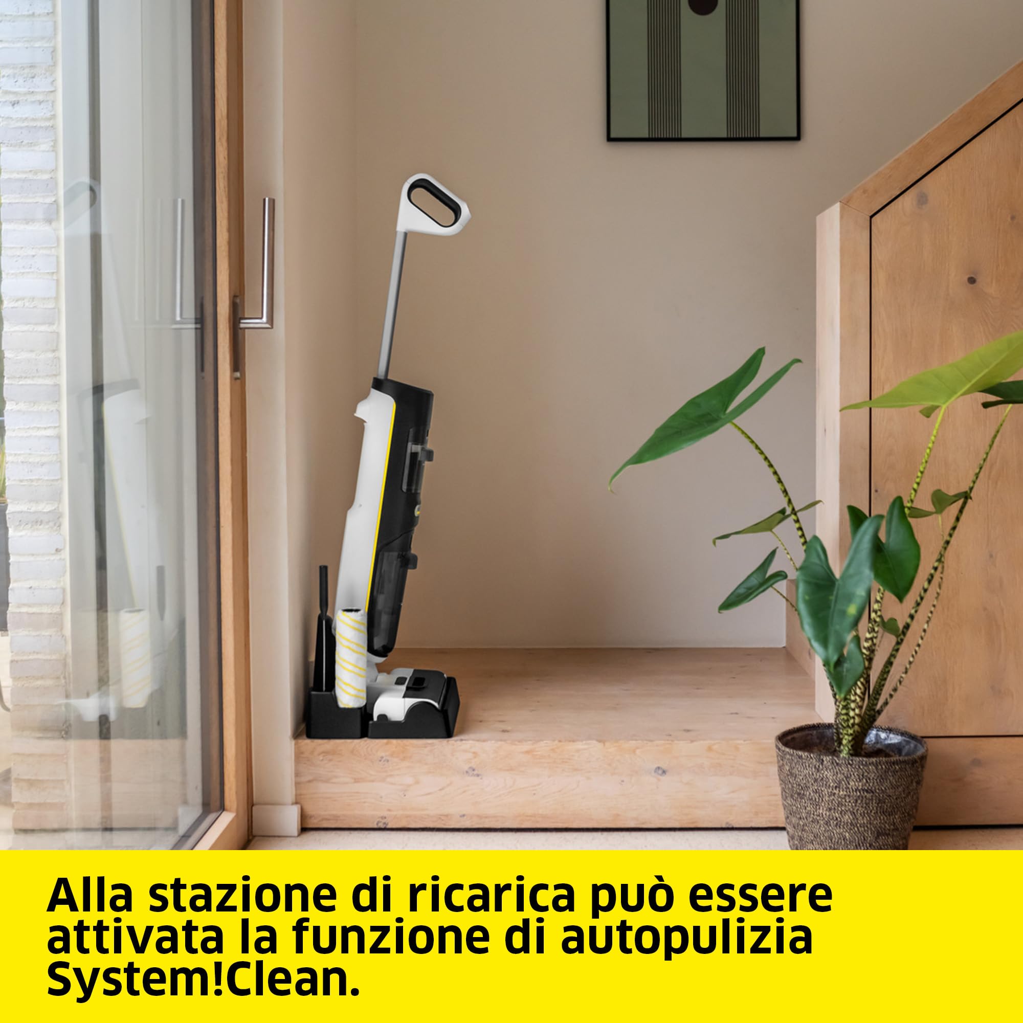 KÄRCHER Lavapavimenti FCV 4 Dry Extra, 3 modalità di pulizia: aspira, lava e asciuga, durata batteria: circa 45 min, superficie coperta: circa 200 m², stazione di pulizia, ricarica e asciugatura