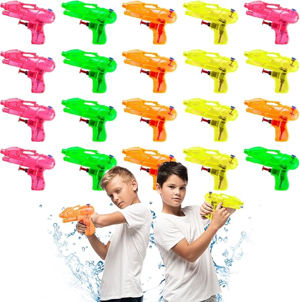 20pcs Pistolet a Eau,Mini Pistolet a Eau en Plastique,Couleurs Pistolet a EauS Lot pour Pool Jardin,Plage Party - 1