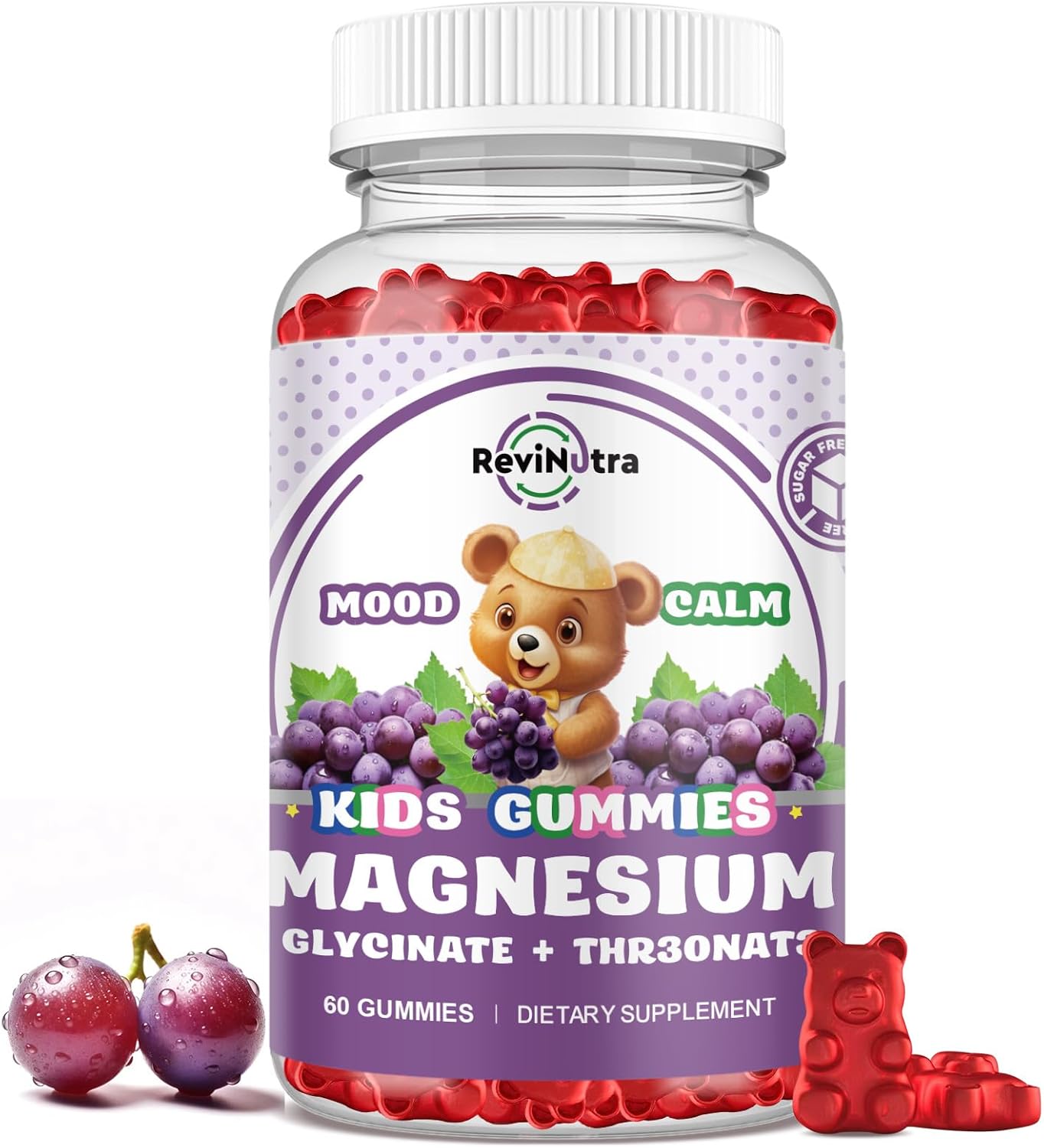 Magnesium Complex Gummies- Calm Chewable Gummies for Kids & Adults- Magnesium Glycinate Supplement-w/Omega-3, Vitamin B6, D3- Support Calm Stress Relief, Bones, Mood, 2 Pack