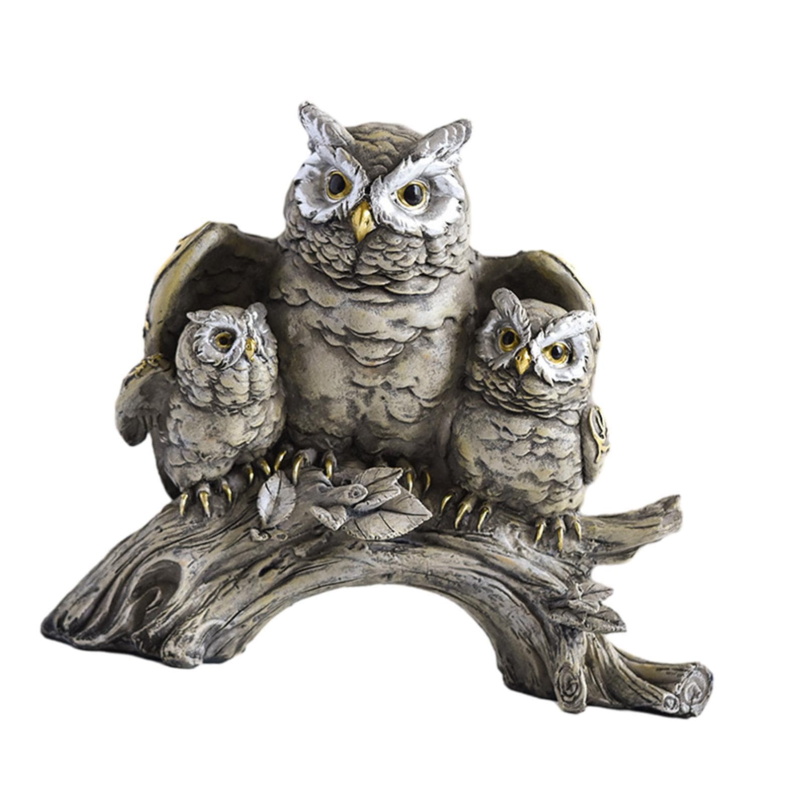 TWISAXC Owl Figurine Statue Unique And Thoughtful Gift For Home Decor Enthusiasts Owl Figurines Artificial Animal Crafts Home Decor Bedroom for Creative