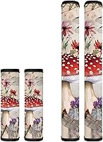 Vista 21 de Juego de 4 fundas protectoras de repuesto para manija de puerta de refrigerador con temática de té de la tarde para microondas, horno, refrigerador