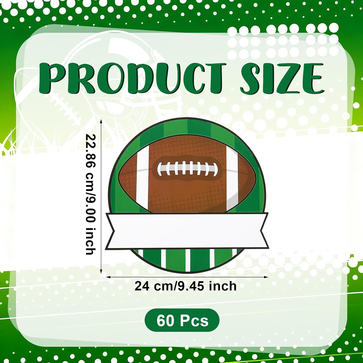Fullhawl 60 Pcs Team Spirit Name Cutouts Set Birthday Party Favor, Football