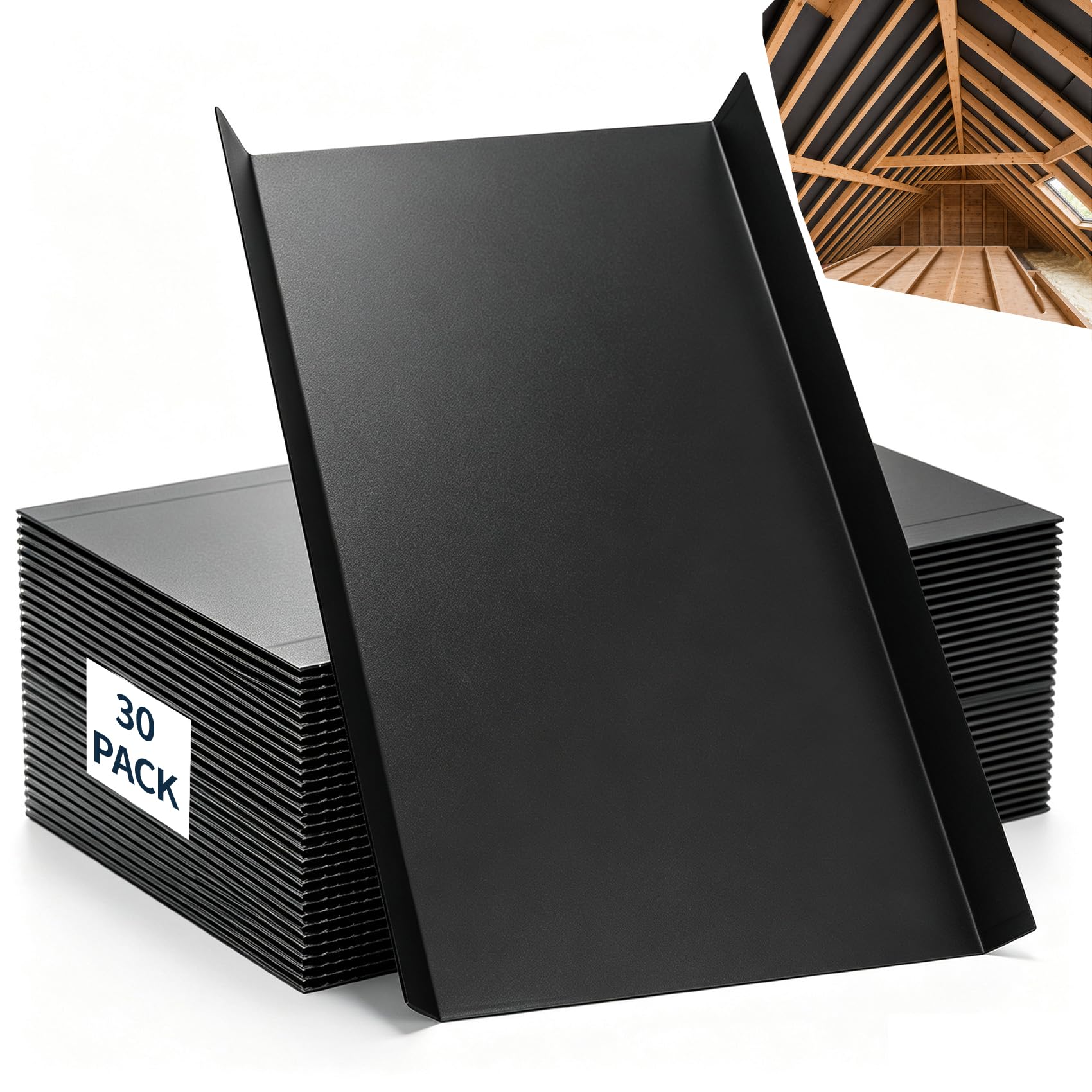 30 Pack 24 Attic Insulation Baffle, Sturdy Polypropylene Attic Baffles for 24" On-Center Rafter Bays with 2" Air Channel, Improve Roof Ventilation and Prevent Insulation Blockage