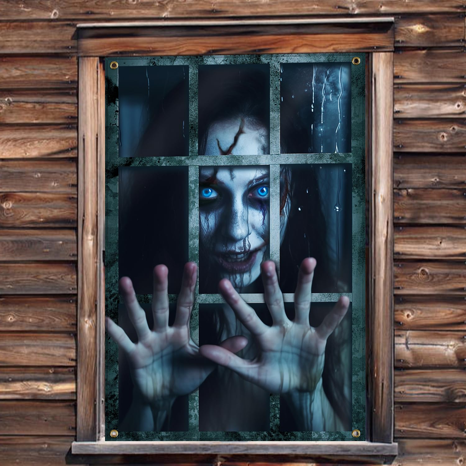 Halloween Decoration Effrayant Fenetre, Rideau De Fenêtre D'Halloween