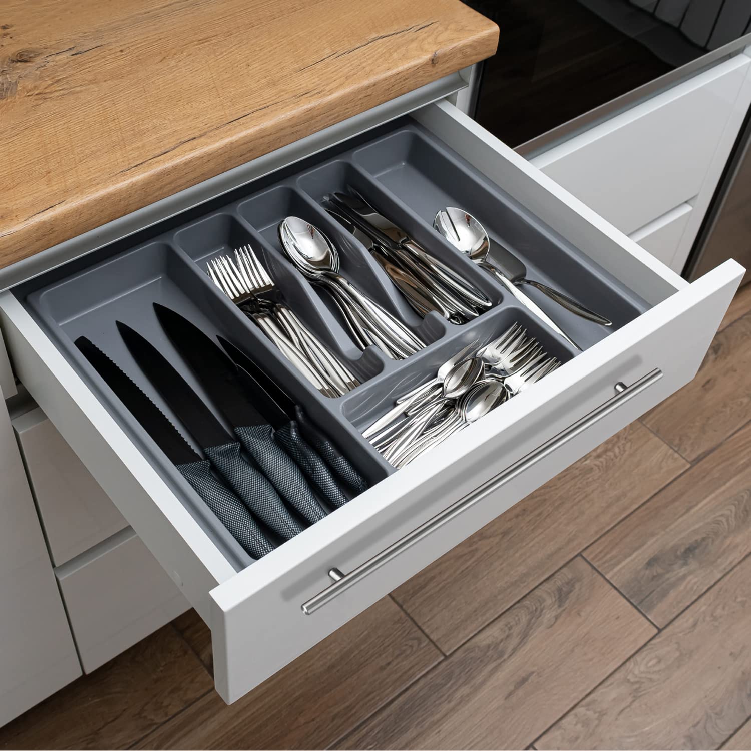 Flexzion T Barre Poignée de placard 50.8 cm Ensemble de matériel de cuisine en acier inoxydable Porte Cabinet tiroir meubles Appliance Euro Style avec vis de montage, acier inoxydable, 10 Pack
