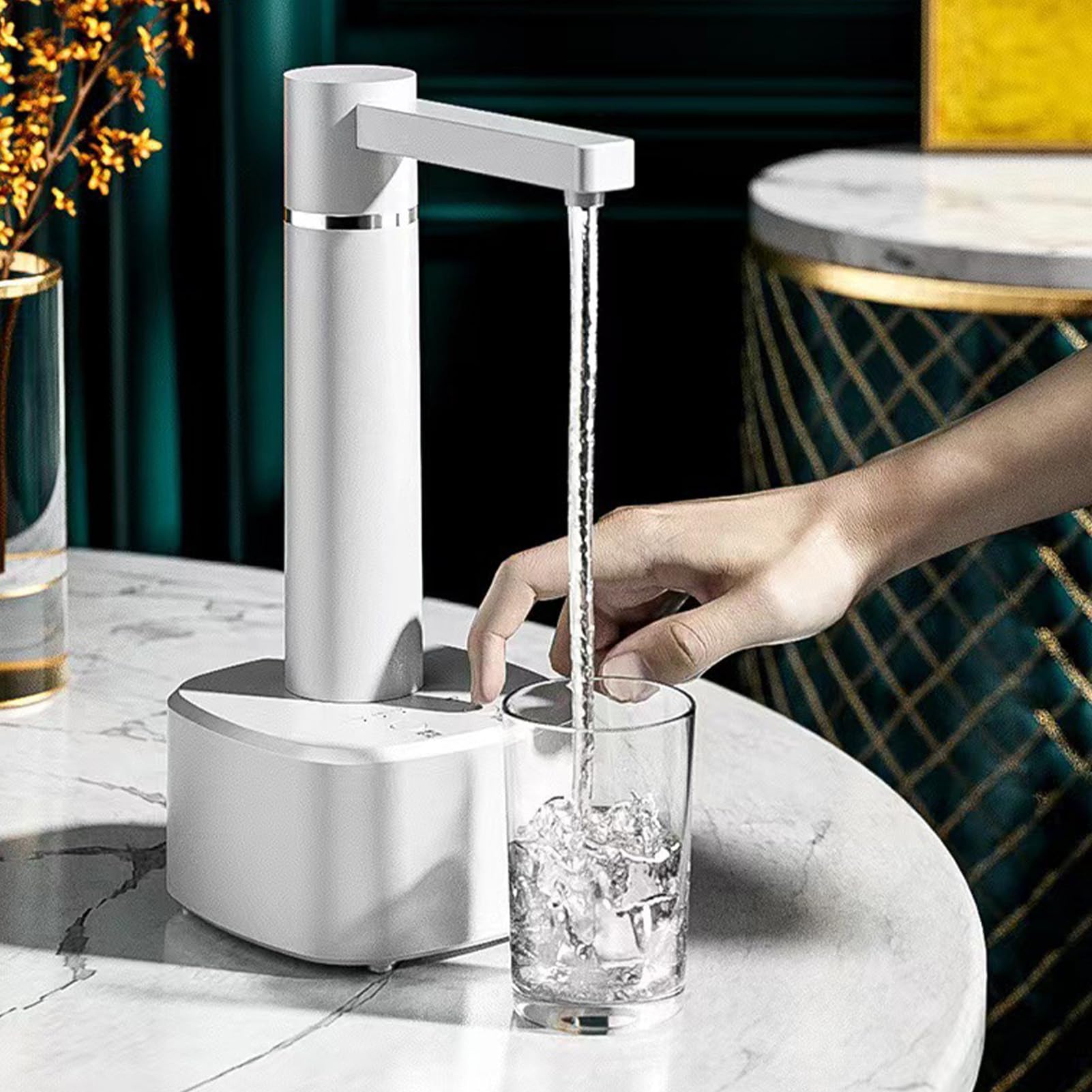 Dispensador de Botellas de Agua de Escritorio, dispensador de Agua automático, Jarra para Beber Recargable por USB, Bomba de Botella, encimera para Cocina casera (Blanca)