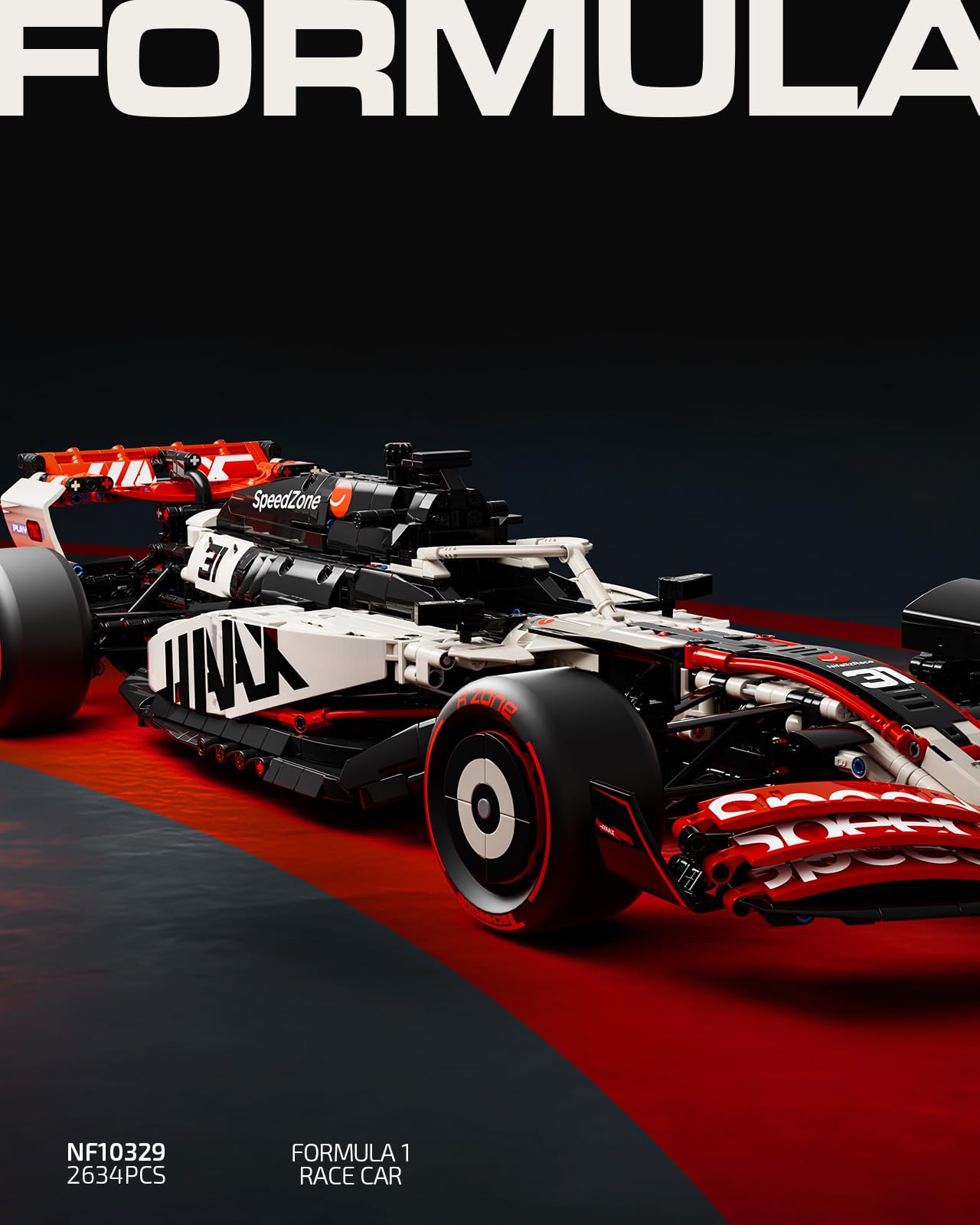 Nifeliz V25 F1 zestaw modeli samochodów wyścigowych, skala 1:8, zestaw do budowania samochodu dla dorosłych, pomysł kolekcjonerski i ekspozycyjny dla fanów wyścigów (2634 szt., NF10329)