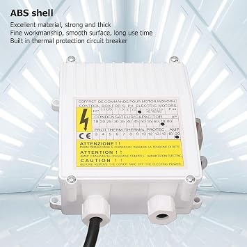 70uf 20A Household Deep Well Pump Control Box, Submersible Switch Controller with 2.2KW Capacity for 3.0HP Pump(US110V)