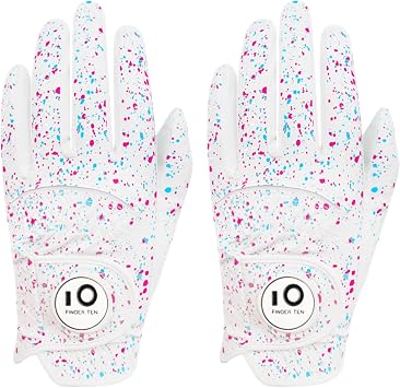FINGER TEN Golf Gloves Men Left Hand for Right Handed Golfer Resistant Grip Weathersof Value 2 Pack, Men s Golf Glove Relaxgrip Hot Wet Weather Durable Breathable for Perfect Swing