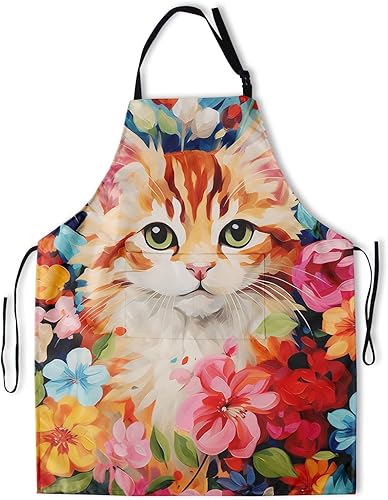 Delantal con bolsillos, delantales para mujeres y hombres, delantal de cocina para cocinar, jardinería, servidor, camarera, pintura