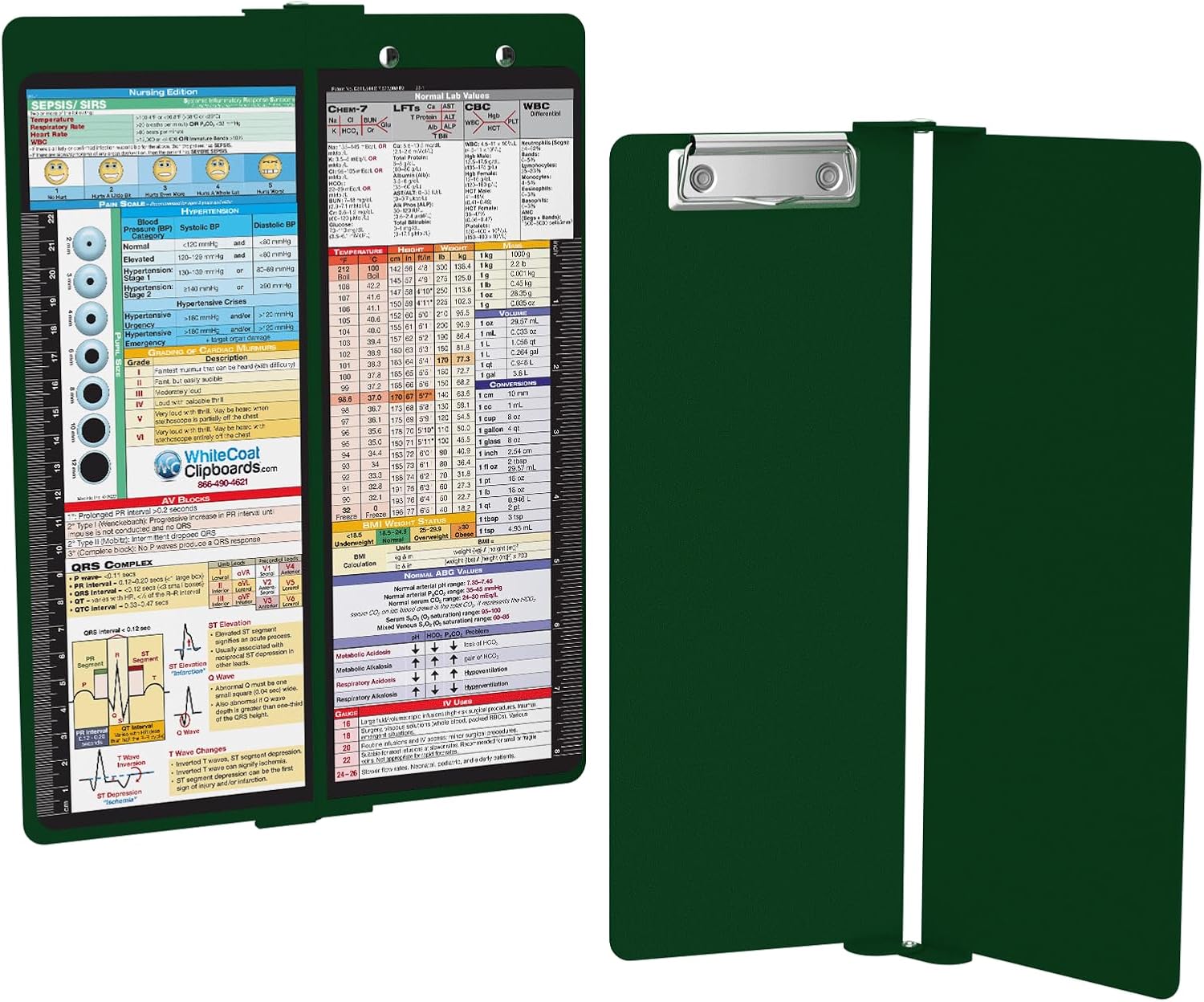 Whitecoat Clipboard® Vertical - Green Nursing Edition