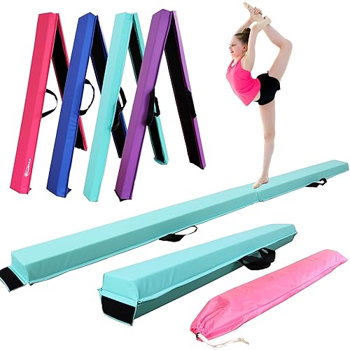 MARFULA 6 FT / 8 FT / 9 FT / 10 FT Folding Gymnastic Balance Beam for Kids with Carry Bag for Home and Club Use