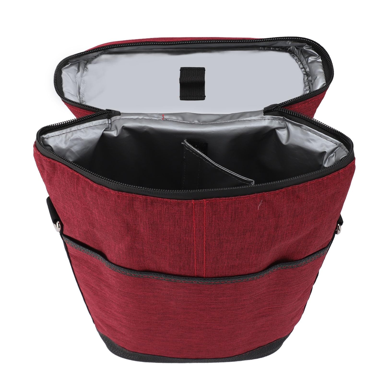 SIXRUN Sac Isotherme pour 2 Bouteilles de Vin en Toile avec Doublure étanche et Design rembourré isolé 38 X 23 Cm, étui à Vin Portable pour Voyage, Pique-Nique, Fête, Camping (Rouge)