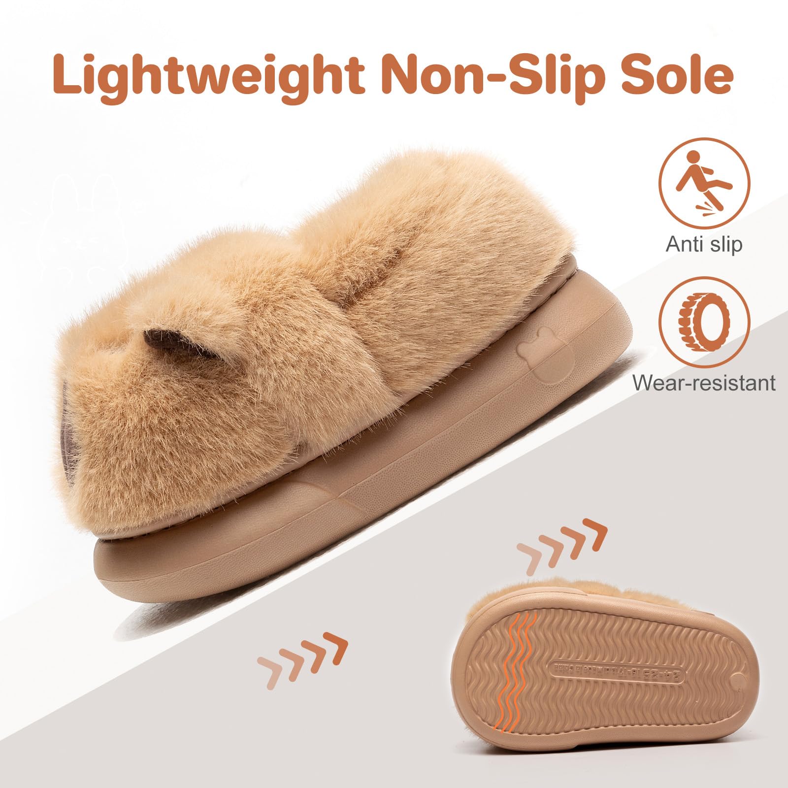 DRECAGE Zapatillas de Casa Niño Niña Invierno, Pantuflas de Peluche y Diseño de Animales Calientes Suave y Antideslizantes