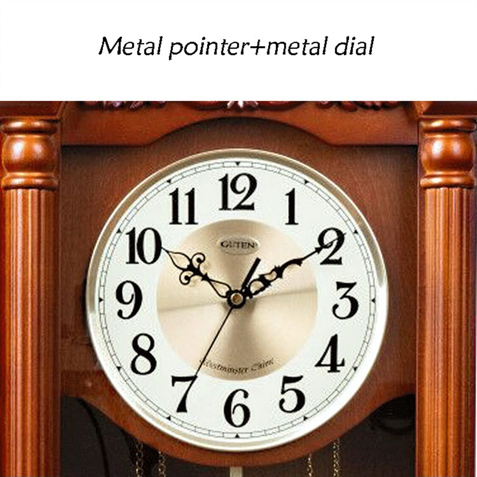 Reloj de Escritorio Reloj de Madera Informe Horas Sala Estar Escritorio Decorativo Retro Cuarzo Grande