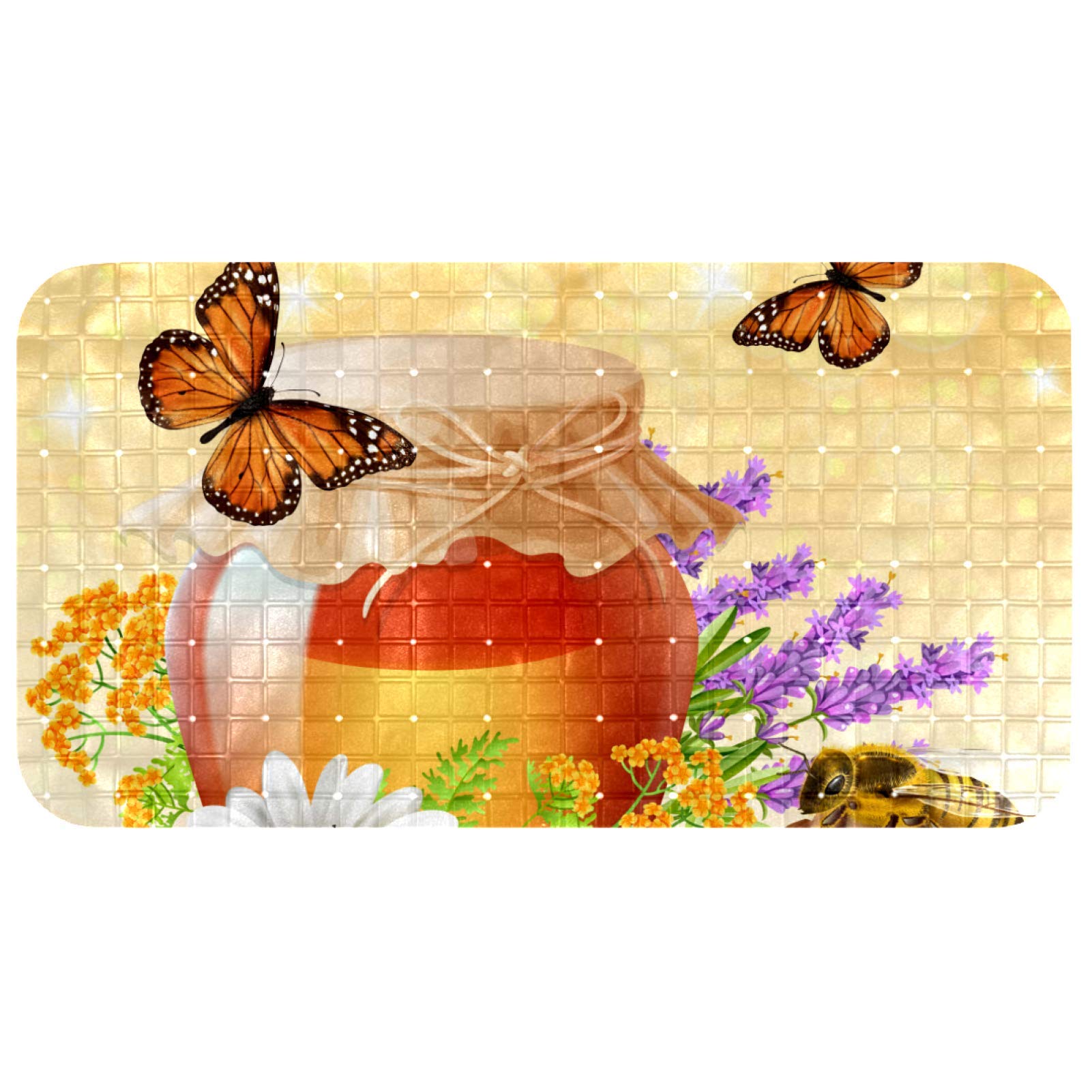 Tapis de bain 112 ventouses Bennigiry anti-glisse ovale pour sécuriser la douche en marbre