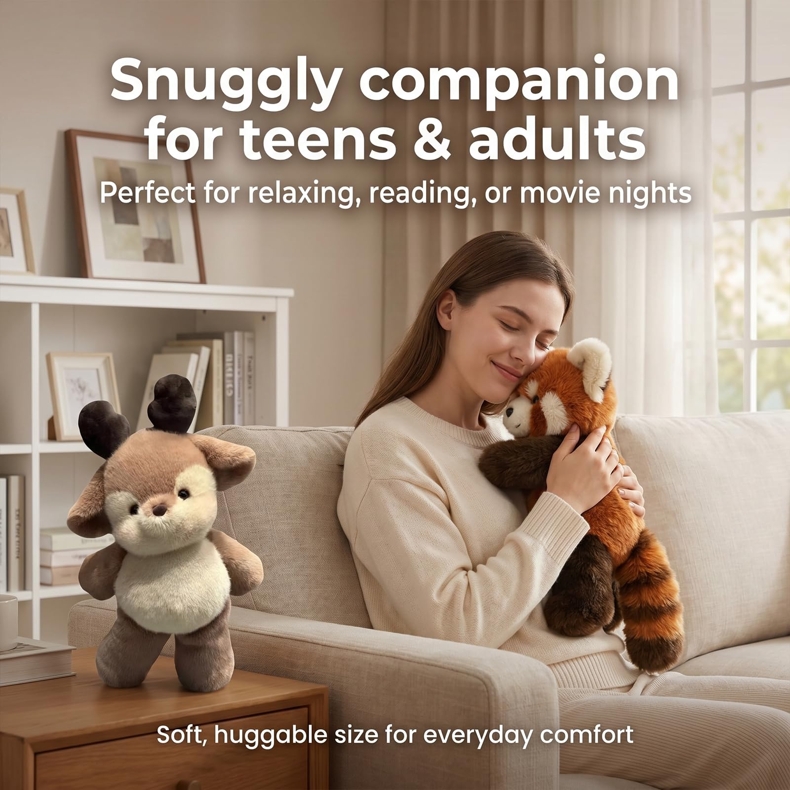 Générique Peluche Qui Court Panda Roux 55 cm, Doudou Anti-Stress Interactif, Cadeau Anniversaire Fêtes