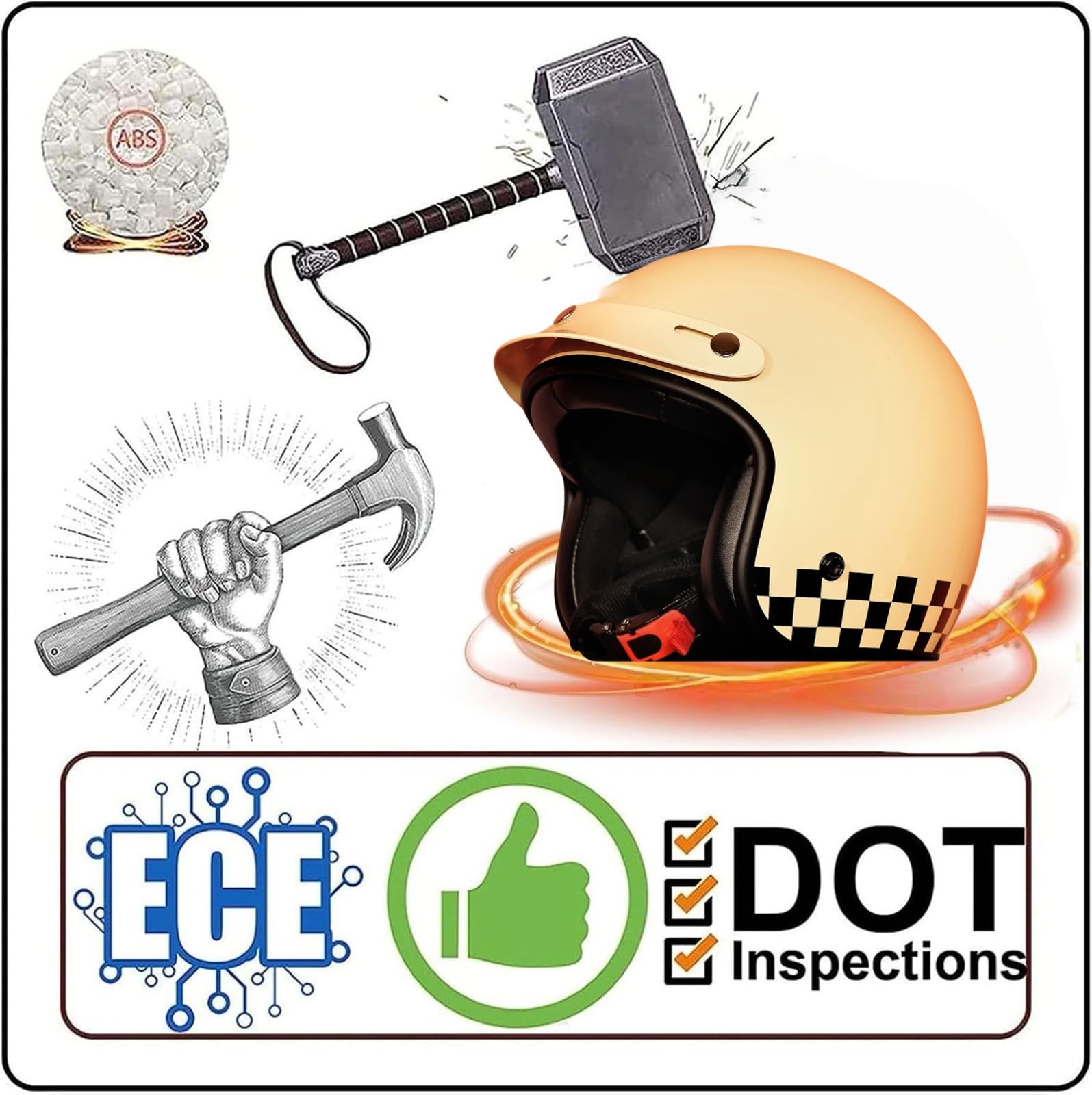 Kask motocyklowy dla dorosłych mężczyzn i kobiet, homologacja ECE 22.06, kask motocyklowy w stylu niemieckim dla krążowników i motorowerów, kask 3/4 na wszystkie pory roku