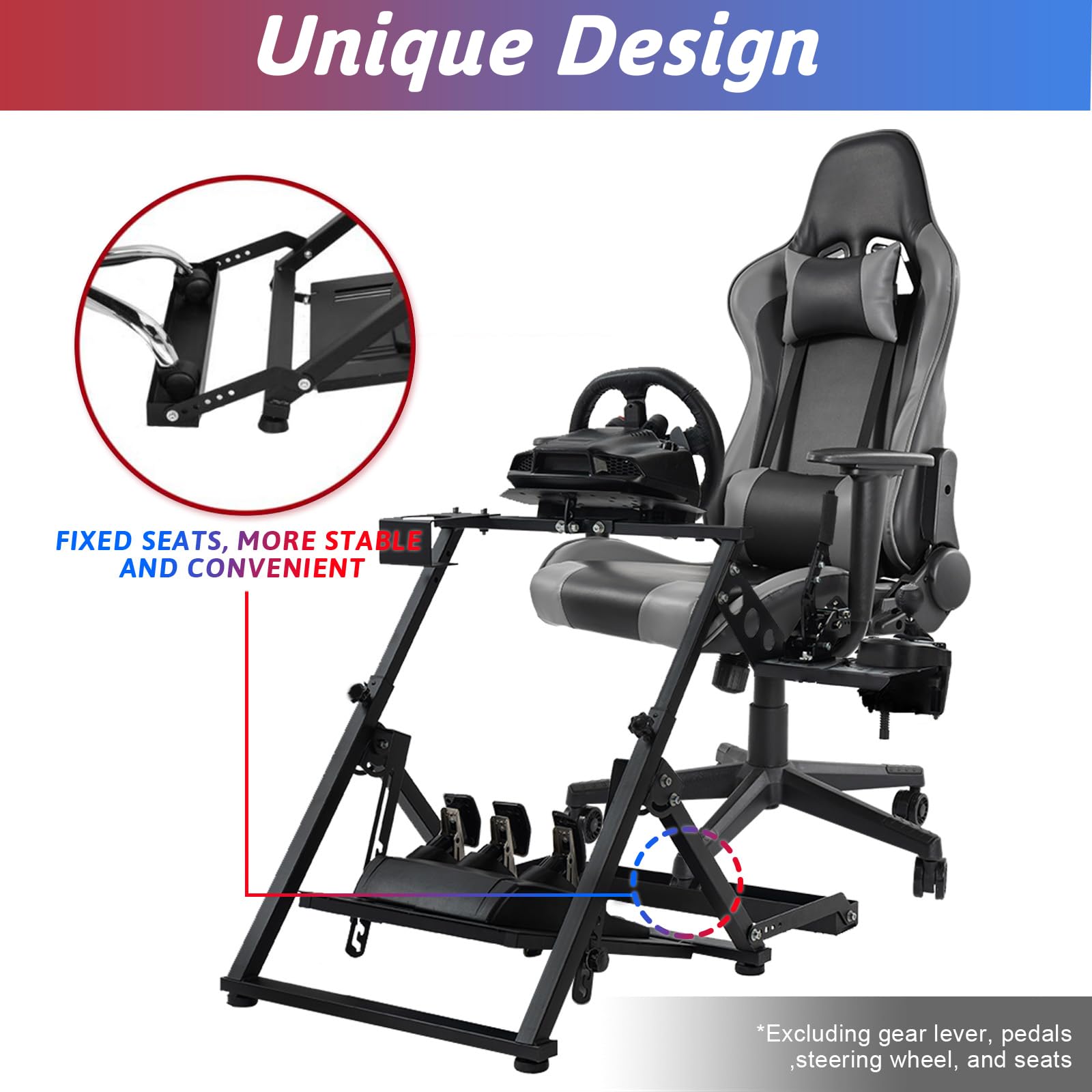 Minneer X-förmige faltbare Racing Lenkrad Ständer mit Sitz Fixierung Slot für Logitech G29 G920 G923 Thrustmaster einstellbar Simulator Cockpit