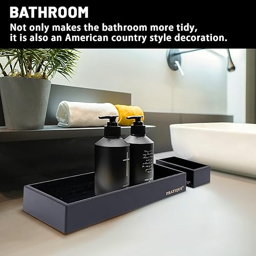 Miniatura 8 de PRATIQUE Organizador de cajones de bambú organizador de utensilios de cocina bandeja de cubiertos suministros y accesorios de escritorio de oficina