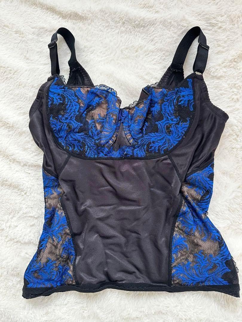 カオリ　カリーユE85 ネイビー ロングブラ レース装飾　マルコ補正下着 カオリ様専用 カリーユE85 ネイビー ロングブラ レース装飾 マルコ補正