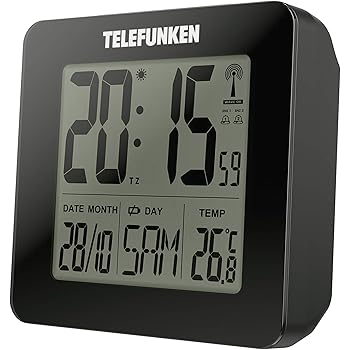 Telefunken Wecker Funkwecker Digital Lcd Dcf Mit Thermometer Temperaturanzeige Und Kalender Autom Zeitumstellung Weiss Fud 25 W Amazon De Kuche Haushalt