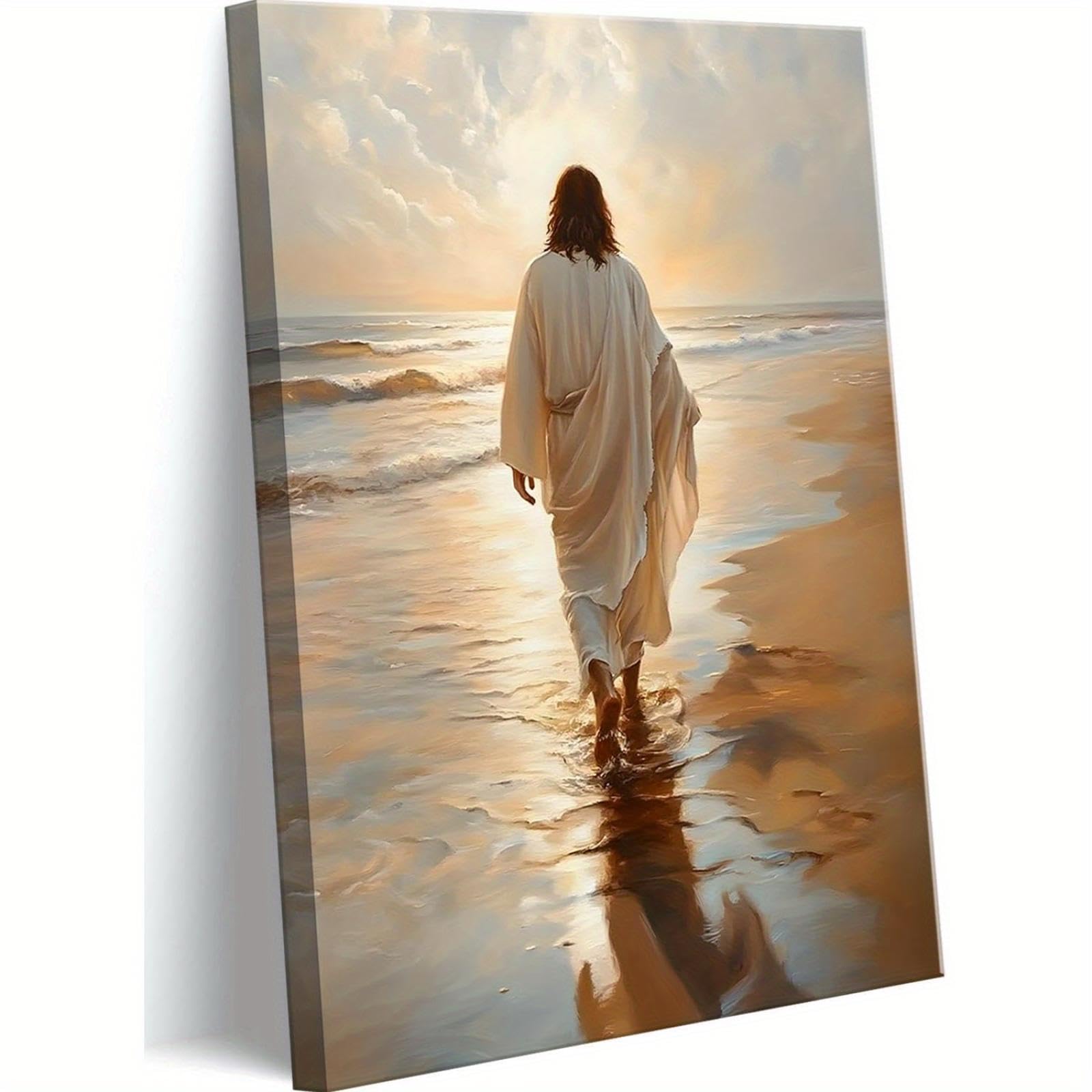 Tableau Jésus marche sur l'eau peinture sur toile de qualité supérieure - 8
