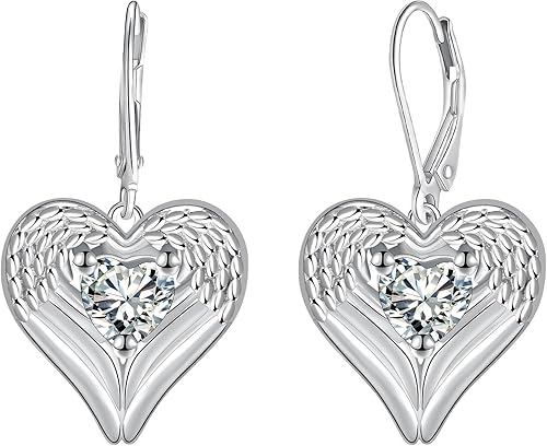 J.MUEN Boucles D'oreilles Ailes d'ange pour Femme Argent Sterling 925 en Bijoux 