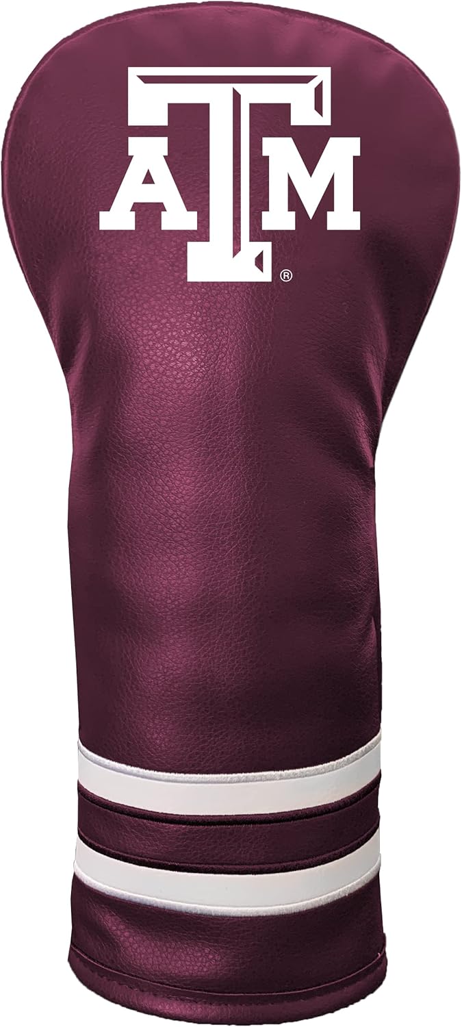 Team Golf NCAA Texas A and M Vintage Fairway Headcover (Color) - Printed Team Golf NCAA Vintage Fairway Headcover (Printed), Fits All Fairway, Hybrid and Utility Clubs