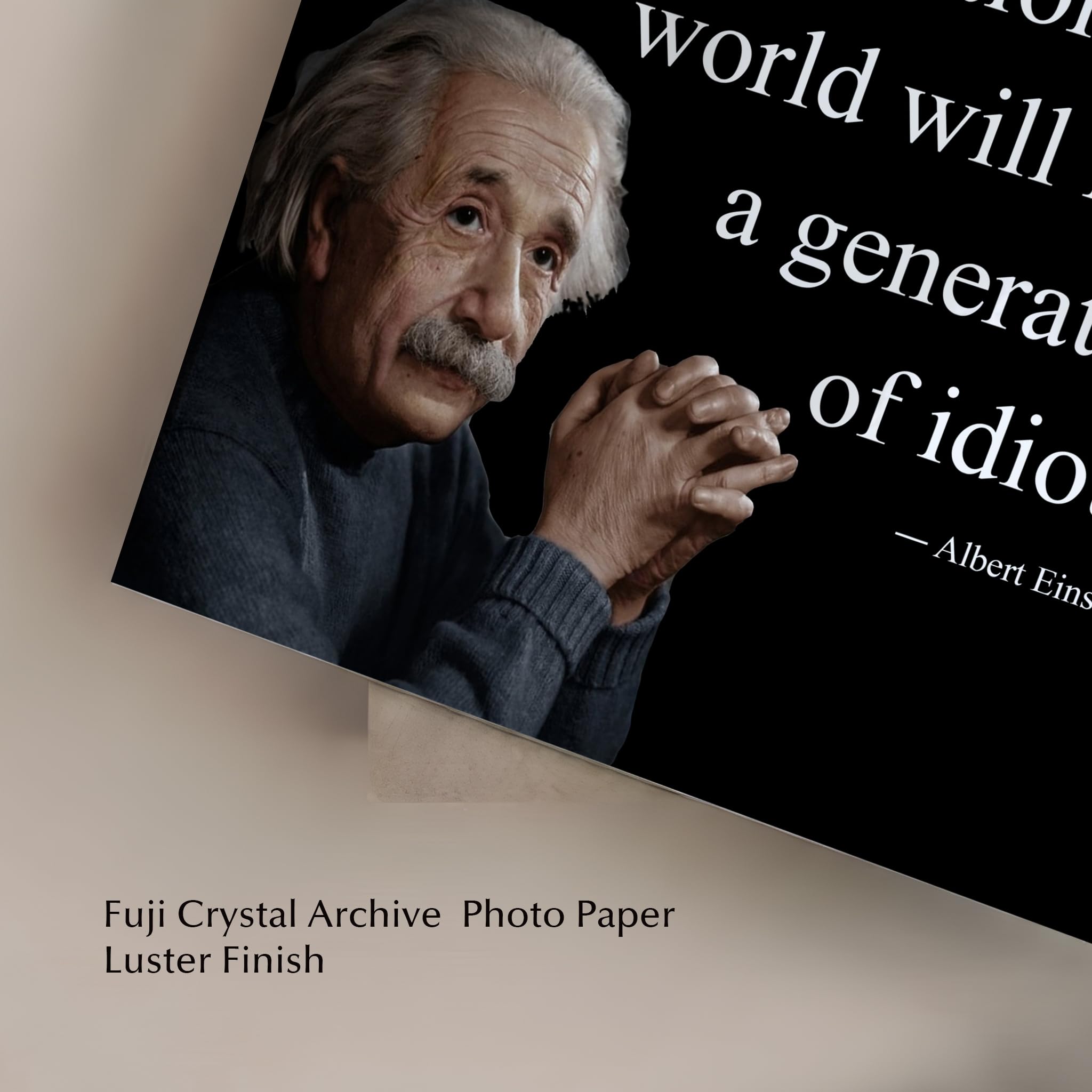 AMERICAN LUXURY GIFTS Albert Einstein Inspirational Quotes Wall Art Print - Philosophical Decor for School, Office, Library & Study Room - Unframed Wall Art Poster (Unframed, 8 x 10 inches)
