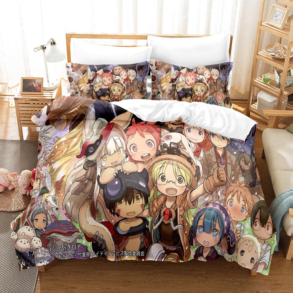 Ste-X Abyss 06 Bedding Set 135X200cm Multiple Sizes Made In Abyss Duvet Cover 100% Soft Comfortable Microfiber + 2 Pillowcase 80X80cm (135X200cm(Single),)