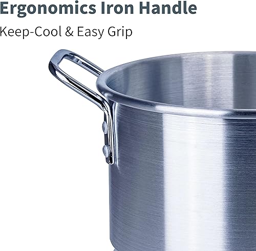 Miniatura 9 de ARC - Olla de vapor de aluminio de 12 cuartos de galón, olla de cangrejo con tubo de vapor para mariscos, cangrejos de cangrejo de cangrejo y