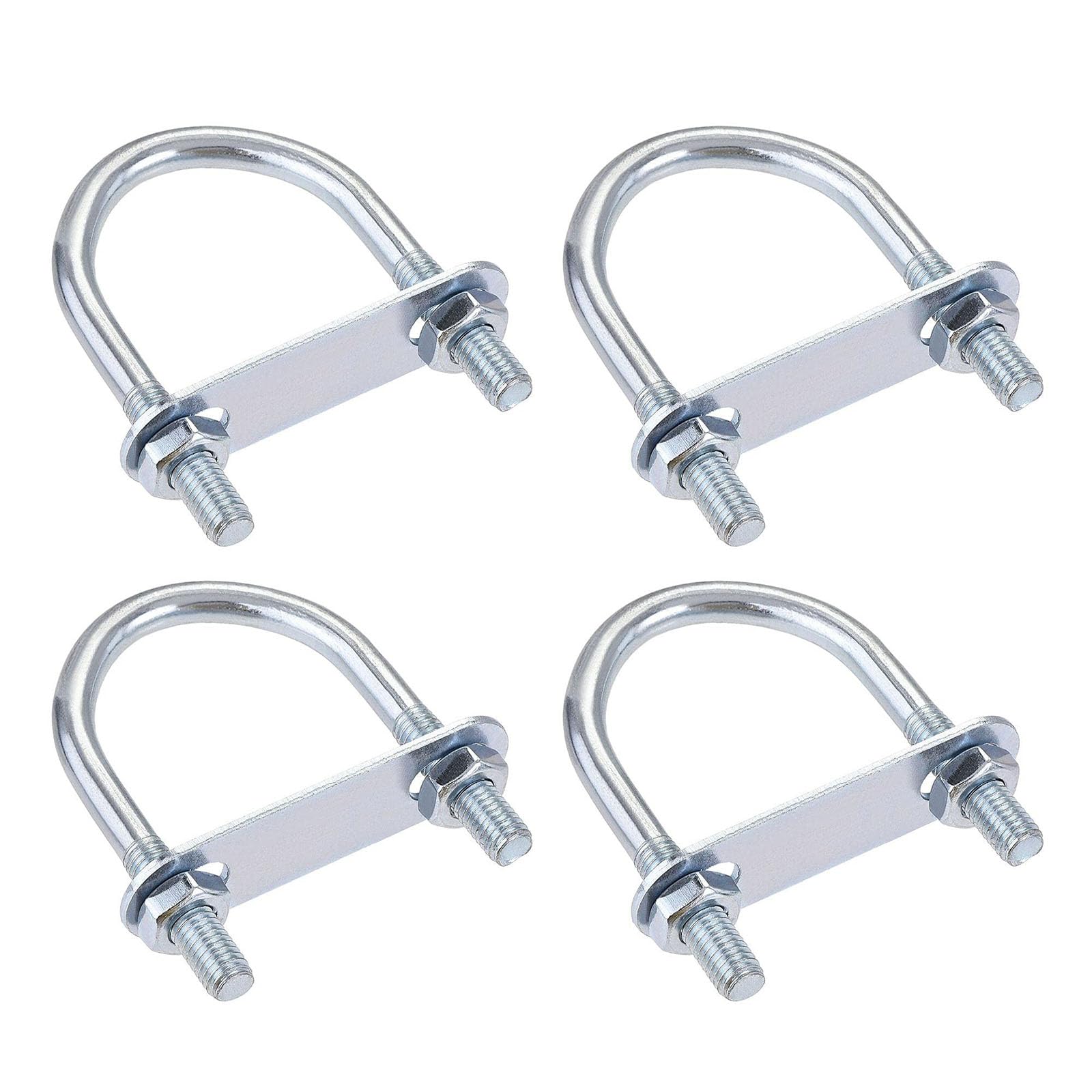 TA-VIGOR 4 sets M8 Round U-Bolts, 42mm Inner Width 75mm Length Steel U-Bolts with Nut