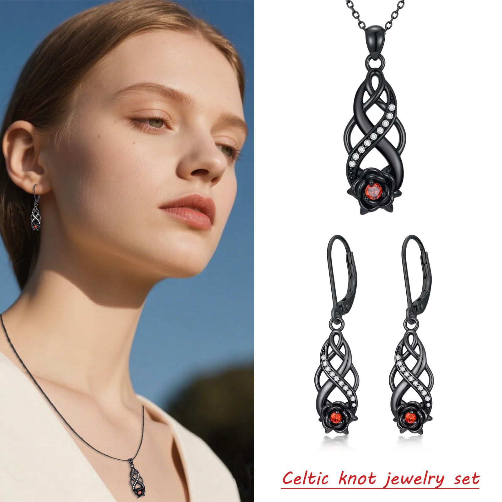 Midir&Etain Collana da donna in argento Sterling 925 con nodo da strega, pipistrello, scheletro, collana gotica, regalo di Natale e Halloween, per ragazze amanti