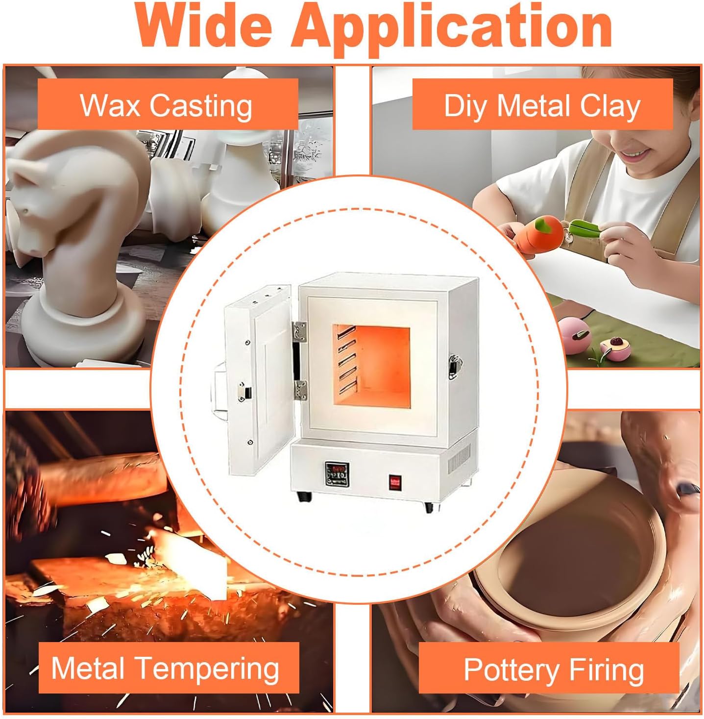 High-Temperature Lab Furnace,Electric Ceramic Laboratory Muffle Furnace,2102℉ 2000W Closed Oven for Jewelry/Plaster Processing & DIY Projects