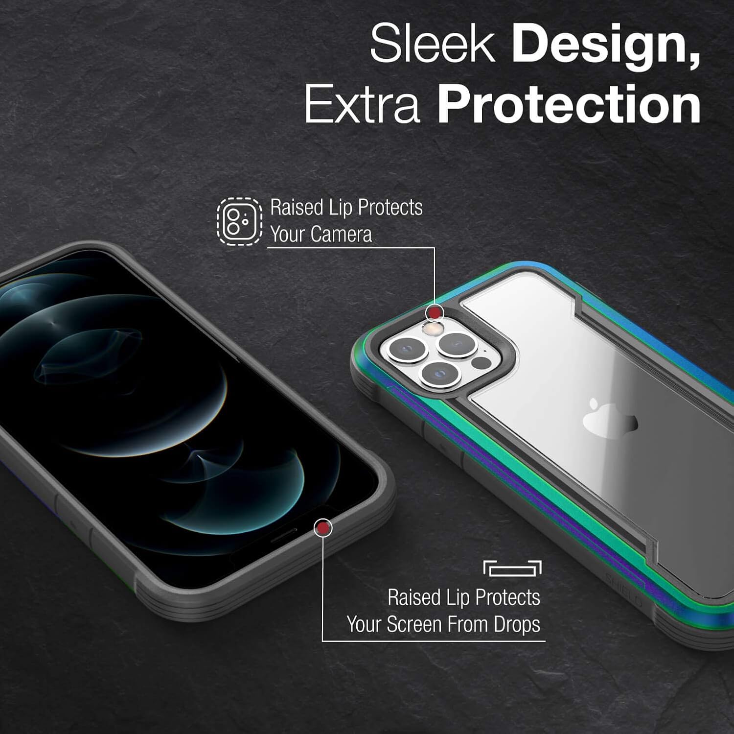 80% Off Discount Raptic Shield Case Compatible with iPhone 12 Case & iPhone 12 Pro Case, Shock Absorbing Protection, Durable Aluminum Frame, 10ft Drop Tested, Fits iPhone 12 & 12 Pro, Iridescent
